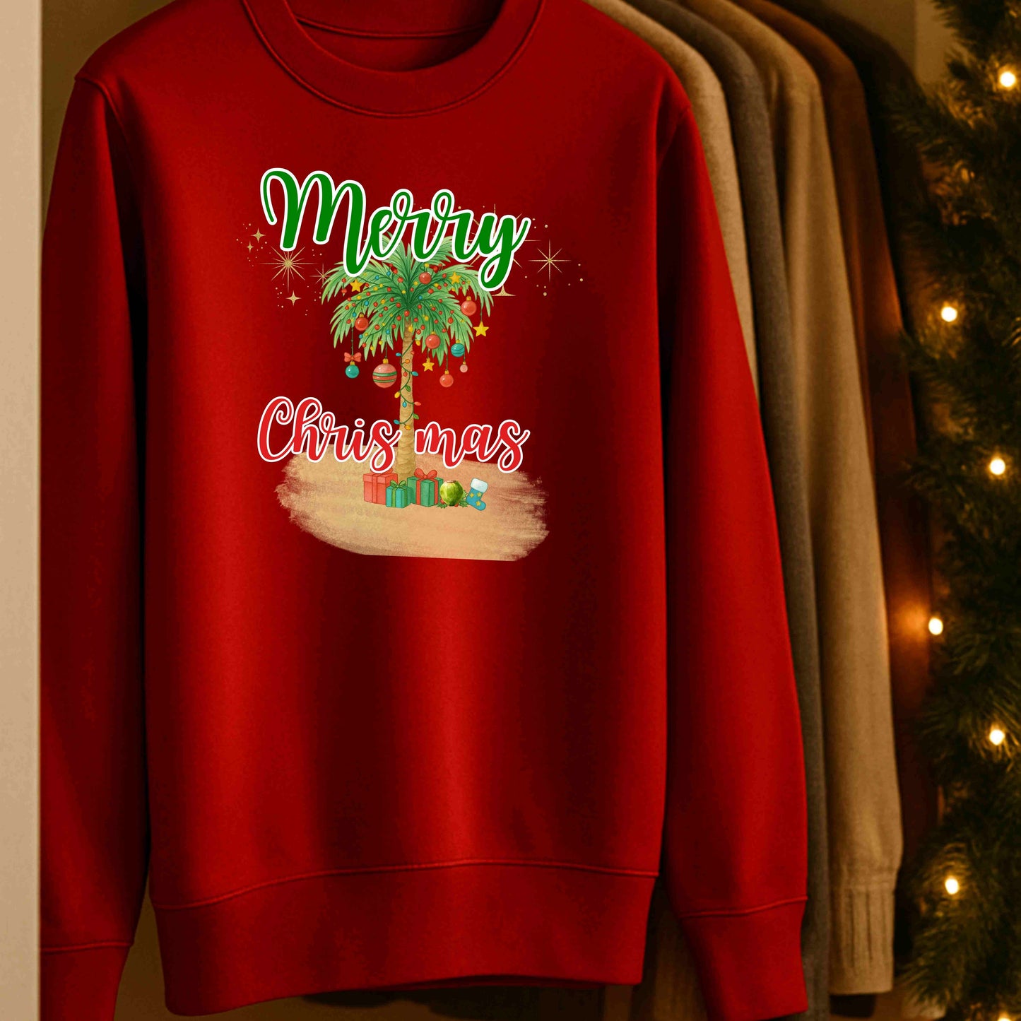 Christmas Palm Tree Crewneck Sweatshirt