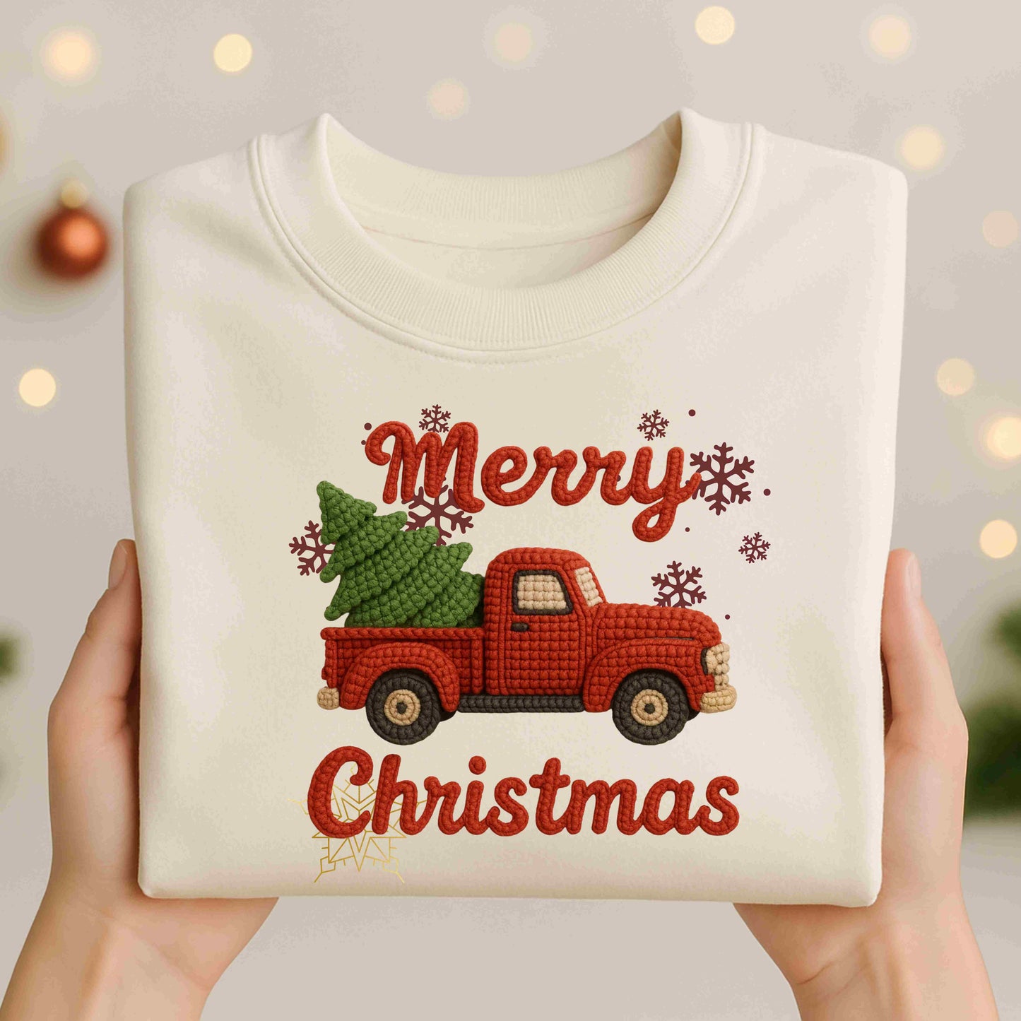 Christmas Truck Crewneck Pullover Sweatshirt