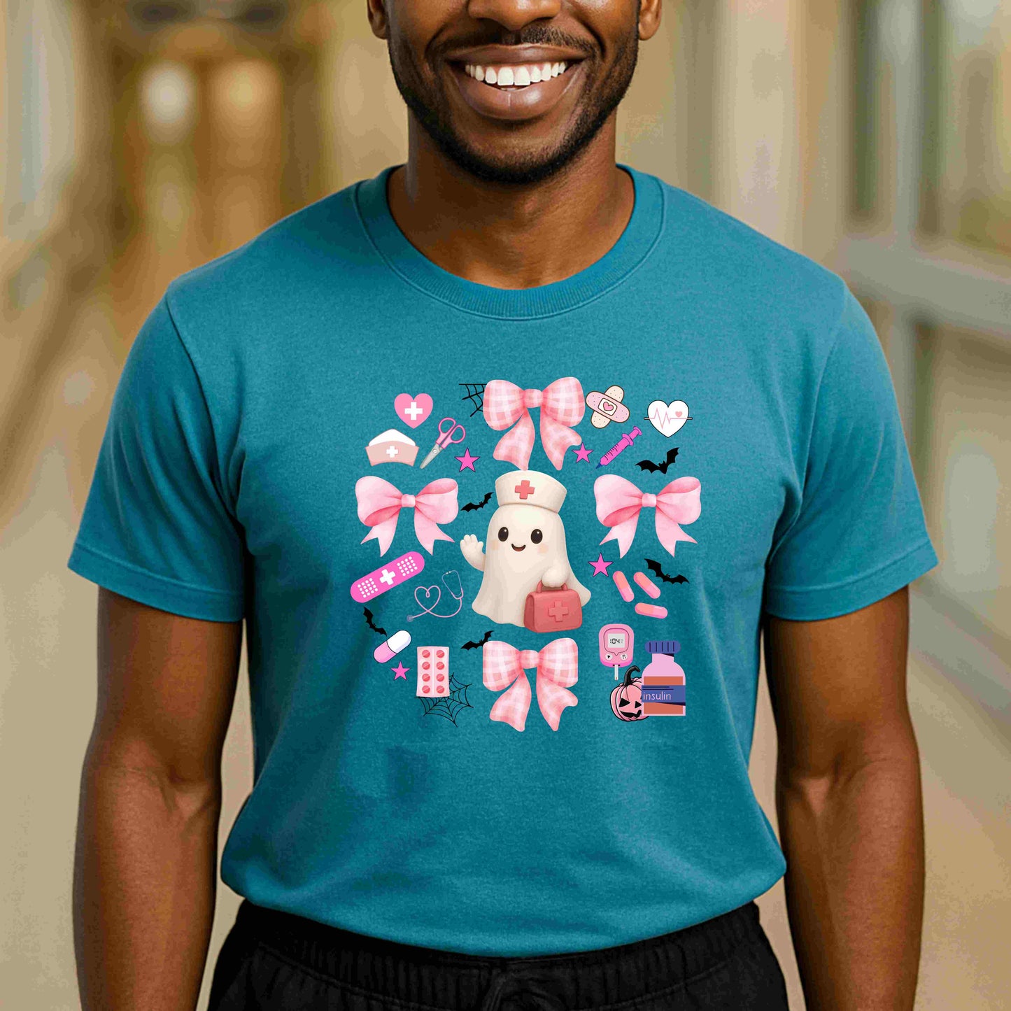 Cute Halloween Ghost Nurse T-Shirt